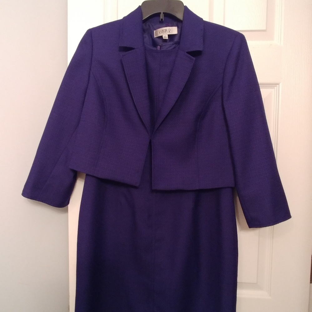 Purple sleeveless dress with jacket